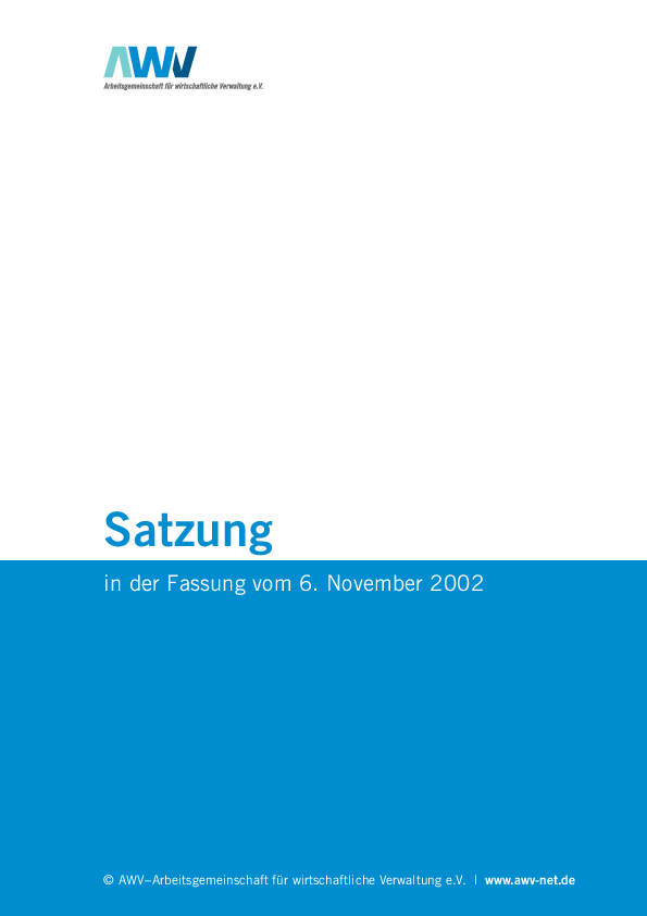 Cover der AWV-Satzung